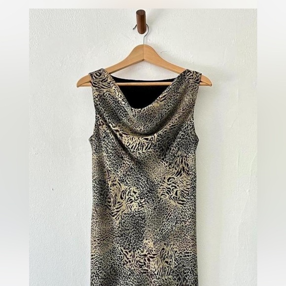 Vintage Cowl Neck Animal Print Dress - Picture 2 of 5